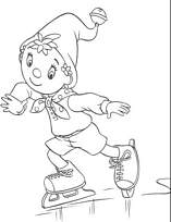 coloriage oui oui fait du patin a glace